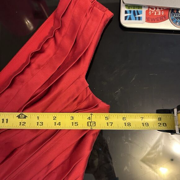 Tadashi Women's Formal Dress 100% Silk Red Vintage Maxi Elegant Old Money 8 - Picture 7 of 8